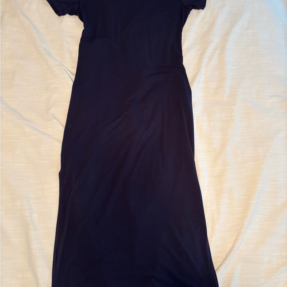 nine britton Navy Short-Sleeve Maxi Dress